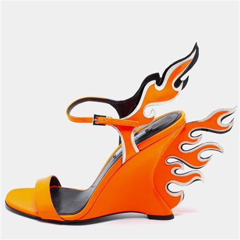 prada flame shoes|prada flame wedge.